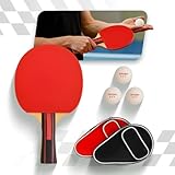 Raquete De Ping Pong Profissional Tênis De Mesa Com Raqueteira e 3 Bolinhas Kit Completo Premium
