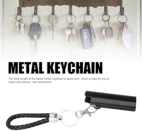 Retractable Lighter Holder Keychain, Multicolor Lighter Holder Classic Cover Single Clip Keychain with Clip Assorted Colors for Convenience
