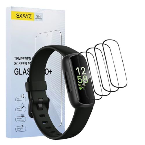 [4 piezas] Protector de pantalla para Google Fitbit Inspire 3, protector de películas de cobertura completa TPU antiarañazos, protector de pantalla, dureza 9H, sin burbujas, HD claridad