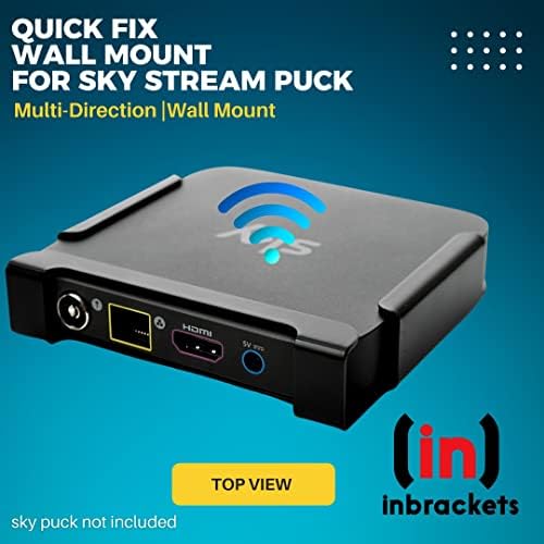 Sky Sky Stream puck Box Wall Mount | Multi Direction Bracket | Easy Screwless Quick Install | Bracket Mount Sky Puck Behind TV | Sky Stream Puck Wall Mount | Easy Access to Cables | UK Made