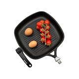 Crafond - Sartén grill de aluminio fundido antiadherente para placas de inducción - Uso profesional y calidad - Made in Italy - CM. 28 a las 4.50