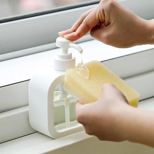 Image of Zuku Empty Bottle Soap Dispenser for Bathroom Kitchen Large-Capacity Dispensing Bottled Hand Soap Dish Soap Shower Gel Shampoo Washing Powder Replacement Empty Bottle(White-1 Pc)