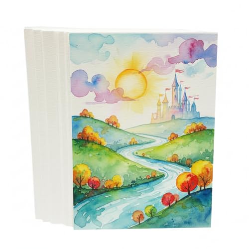 JOYISEN Lot de 30 feuilles de papier aquarelle 300 g/m² - Beige - Papier vergé - Pour aquarelle, bricolage, peinture, carte postale, bricolage (18,2 x 17,8 cm)