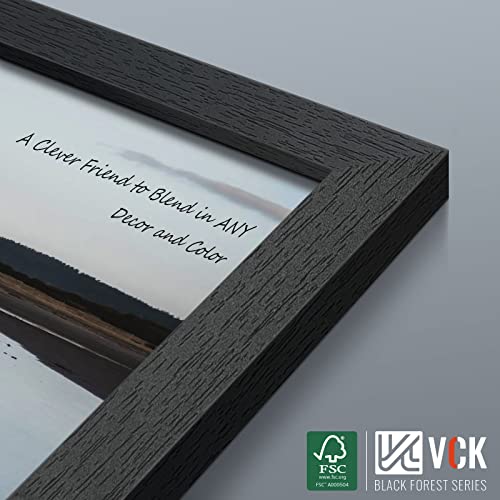 Vck 18X24 Poster Frame Set Of 4 - Black, Textured Exclusive Solid Wood Picture Frames With Polished Plexiglass, Wall Hanging #TOP3
