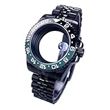 Gladiaond Reloj de 40 mm con caja negra SUB/GMT y cristal zafiro, resistente al agua, 120 clics, compatible movimientos NH34, NH35 NH36, esfera 28,5(Ceramic Bezel Set 34)