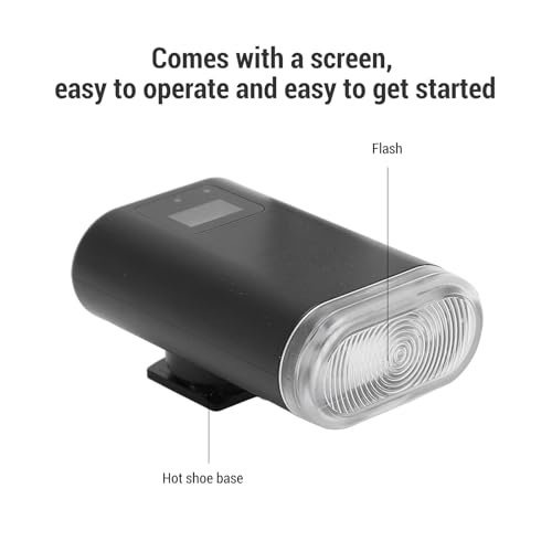 Rechargeable Digital Camera Flash, Universal Brightness Adjustable 5600K Flash, Hot Shoe mount (Black)