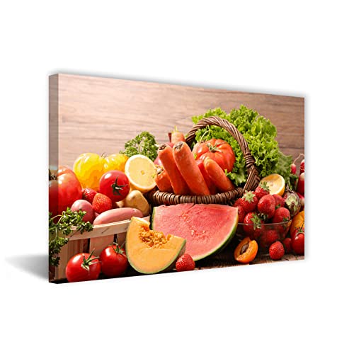 Quadro L&C ITALIA Frutta E Fiori 1 Su Tela, 50x70 Cm: Stampa Artistica Per Cucina E Soggiorno