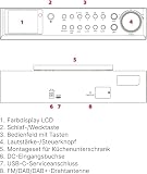 Ferguson Regent 200 radio kuchenne, podszafkowe, Dab z Bluetooth FM/DAB+ radio z listwą LED, kolorowy wyświetlacz, timer kuchenny, Bluetooth, idealne podszafkowe do kuchni, kolor: czarny