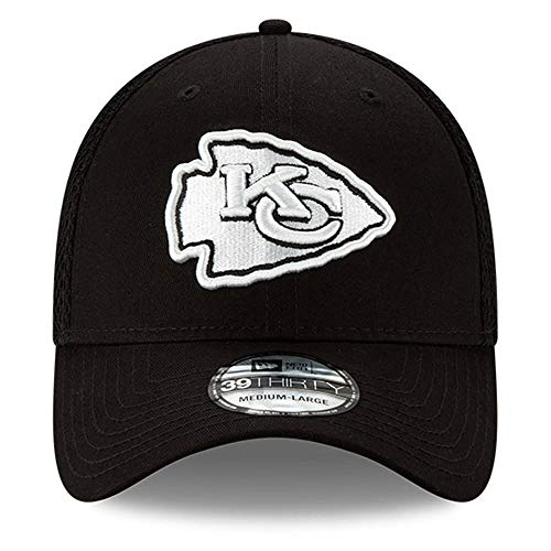 New Era Authentic Exclusive Chiefs Kansas City Salute to Service Kingdom Champion Fire Cannons 39THIRTY Flex Fit Cap Hat (Blackwhite Neo, Large XLarge)