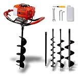 IMJ-Global - Trivella a Scoppio DEMON da 62cc - 5,2CV con Motore a 2 Tempi Miscela Benzina:Olio, Trivella per Terreno, da Giardino, Mototrivella a Scoppio Professionale com 3 Punte Ø100mm, 150mm 200mm