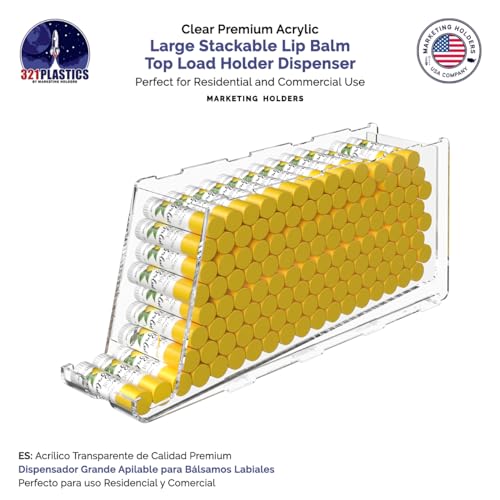 Marketing Holders LB-DISP-LRG LOT OF 2 Pack Clear Acrylic Lip Balm Dispenser Freestanding Large Display thumb #2