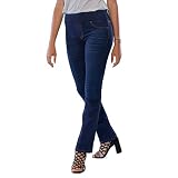 MAMAJEANS Amalfi - Bootcut Jeans Woman, Bequemer Gürtel mit Gummizug, Ohne Knopf. Hohe Taille, erweiterte ideale kurvige Tatze - Made in Italy (XS - 34, Denim)