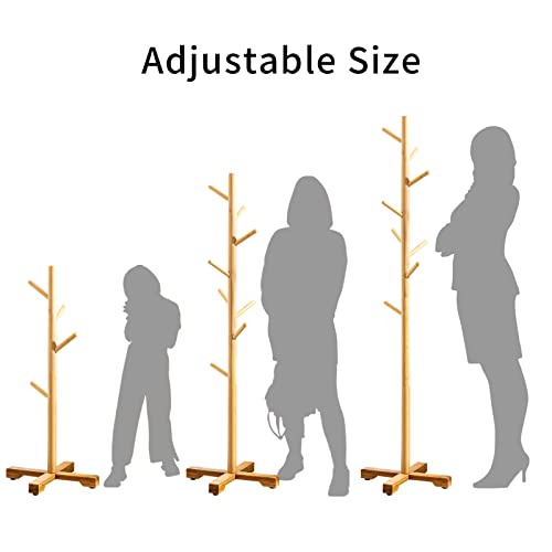 Wooden Coat Rack Stand With 8 Hooks Hall Tree Coat Hanger Freestanding Entryway,Hallway, Bedroom, Office For Clothes, Jacket, Scarves (Nature) #TOP3