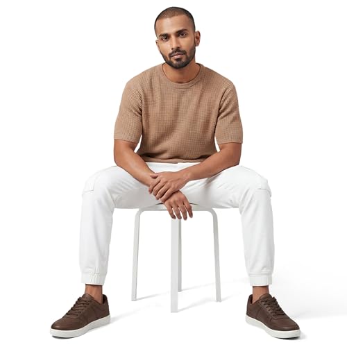 Image of Neeman's Men's Mono Court Sneakers | Lightweight Synthetic Casual Shoes with Cushioned EVA Sole | Flexible Walking & Everyday Comfort Sneakers