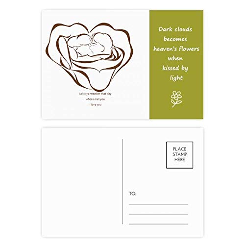 Cartes postales Rose Valentine d'amour de croquis DIYthinker lot de 20 format 5,7x3,8