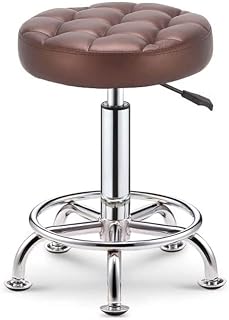 Round Rolling Stool Heavy Duty Salon Massage 360° Swivel Salon Stool with Wheels (Color : Brown) Marriage