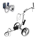FRANREADER Sac de Golf Chariot Électrique, Batterie Lithium Rechargeable 20km, Télécommande, 3 Roues, Châssis Pliable Léger pour Parcours
