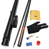 Pool-Queue mit Queue Koffer Sets 57 Zoll Professionelle Billard-Ques-Sticks mit 9,5-mm-Spitzen Billard-Pool-Stick Billardtisch-Sticks Queue,Black1,9.5mm