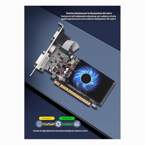 GT210 1GB GDDR3 64Bit Scheda Grafica PCle X16 2.0 DVI-D+VGA+HD GPU Computer Desktop - Scheda video - Immagine 4