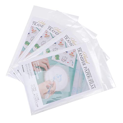 AUTSUPPL Transfer Paper Water Soluble Film Set 16 Pieces Wash Away Embroidery Topping Solvent-Free Suitable for DIY Projects Stabilizer for Embroidery Backing