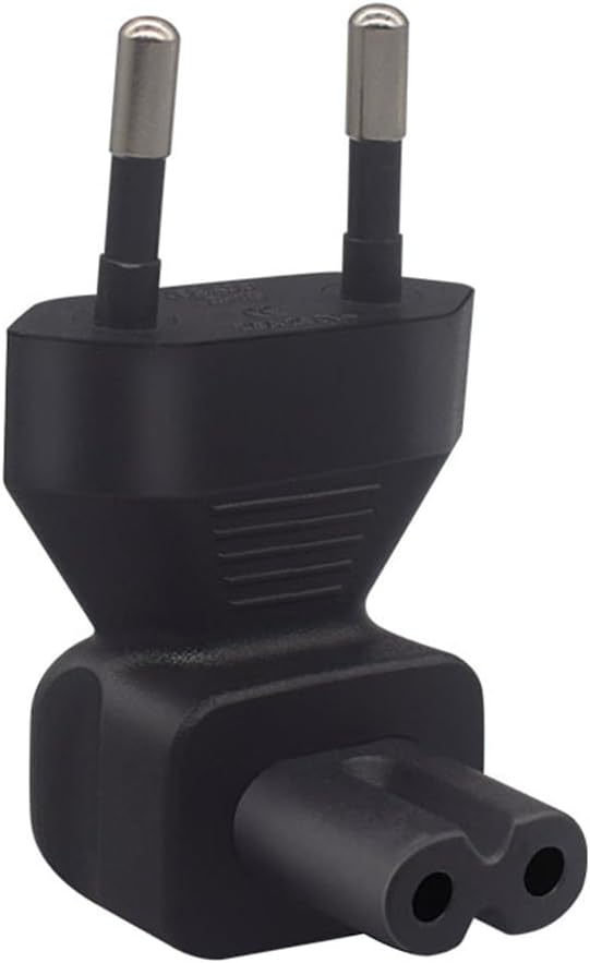 European Standard Plug to IEC320 C7 AC Power Converter Plug, Cylindrical 2-pin EU Plug to Figure 8 2 Hole Socket Laptop Power Adapter Converter，EU to C7