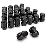 Dynofit M12x1.5 Wheel Lug Nuts Compatible with Ford Focus Fusion Escape 2006-2019, 24pcs 12mmx1.5 Black Wheel Nuts Fit Aftermarket AL Rims,1.38