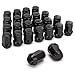 Dynofit 12mmx1.5 Wheel Lug Nuts, 20 Black M12x1.5 Lug Nut, Conical/Cone Bulge Seat, Closed End Duplex Nuts 1.38'' Tall 3/4''Hex Size Fits Honda Acura Toyota Lexus Scion Aftermarket 5 Lug Wheels