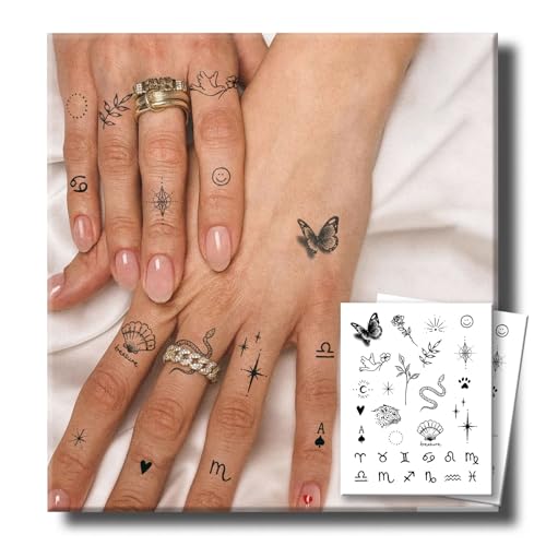 UBICA Semi Permanent Tattoo for Women, 2 Sheets Realistic Tiny