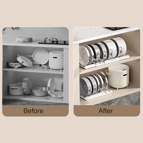 Rxgiasup Versatile Kitchen Cookware Rack for Under Cabinets - Expandable Storage Solution for Pots, Pans, and Baking Trays - Image 5