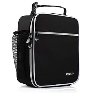 CARBATO Lunch Bag, Durable Insulated Lunch Box Reusable Adults Tote Bag Lunch Bag for Men, Women, Adults (Black)