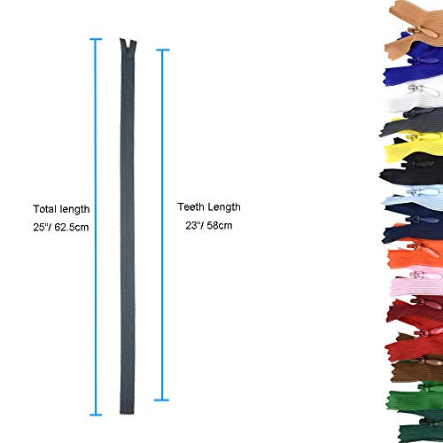 30Pcs 23.3 Inch Invisible Zippers Lace Tape For Pillows Clothing And Tailor Sewer Sewing Craft Crafter's Special Mix Color #TOP1