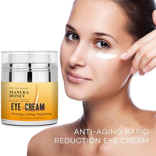 Grospe Manuka Honey Eye Cream Anti-aging Eye Cream Anti-wrinkle Under Eye Cream Fades Fine Lines Lifting and Firming Improve Dark Circles and Puffiness 50g