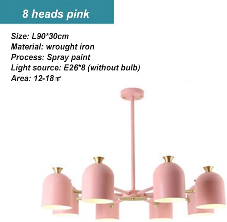 Modern 8-Lights Chandelier Ceiling Pendant Light 36 inch Recessed Ceiling Lights Flush Mount Indoor Lighting for Living Room, Bedroom, Foyer, E26 Pink Close to Ceiling Light Fixtures