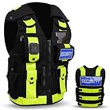 Security Vest Dog Handler Tactical Safety Enforcement CCTV Jackets Adults Hi Viz One Size Fits All (UK, Alpha, One Size, Regular, Regular, Security, Black Hiviz Strip)
