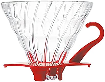 Hario V60 Glass Coffee Dripper Pour Over Cone Coffee Maker Size 02, Red