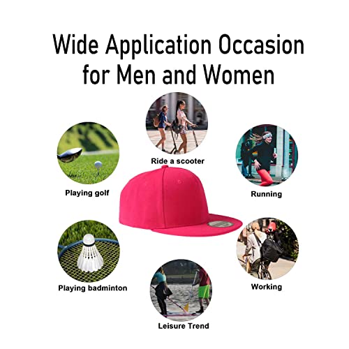 Plain Gear Classic Flat Bill Hats For Men & Women Snapback Brim Hat - Blank Snap Back Solid Color With Snap Closure (Blue) #TOP5