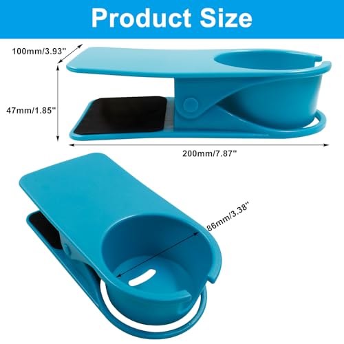 Jiozermi Drinking Cup Holder Clip, Desk Drink Holder Clip Adirondack Chair Cup Holder with Clip Cup Clip Holder for Water Drink Beverage Soda Coffee Mug(Blue)