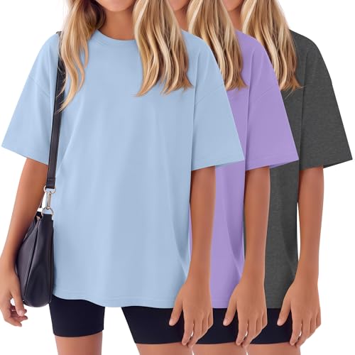 LessonZoo - LessonZoo 3 Pack Girls Short Sleeve T-Shirts, 3-Color, 13-14 Years - Best Deal on Amazon