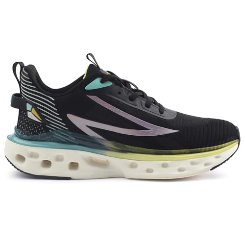 Image of Liberty LEAP7X Black & White Running Shoes for Men - Lace-Up Sports Wear