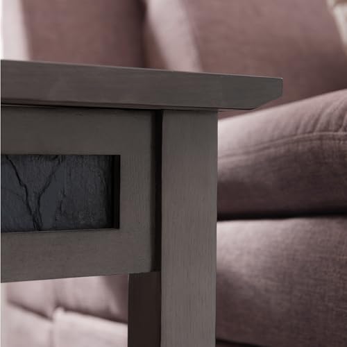 Image of Leick Home Sibley Wedge End Table, 17 inch, Smoke Gray