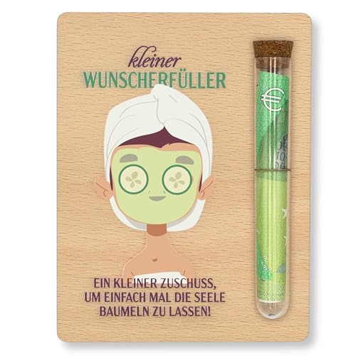 ZUKLA Verpackung für Geldgeschenke Spa - 13 x 10 cm - mit Reagenzglas - Wellness Gutschein Verpackung - Wellness Geschenk für Männer & Frauen