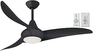 Minka-Aire F845-CL Light Wave 44" Ceiling Fan, Coal Finish with Remote and Additional Wall Control