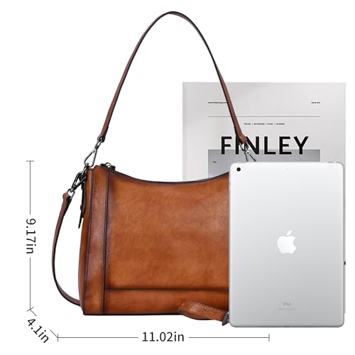 Image of Iswee Leather Crossbody Bags for Women Shoulder Purse Medium Hobo Genuine Leather Satchel Purses and Handbags