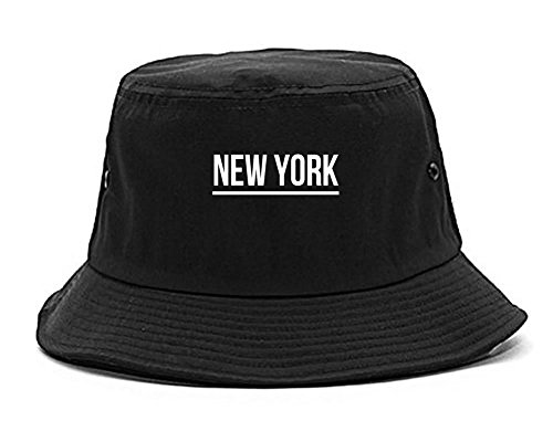 Kings Of NY City of New York NYC USA Simple Underline Adult Unisex Bucket Hat Black