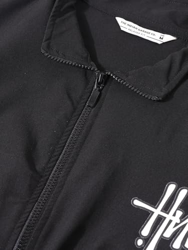 Image of The Indian Garage Co Men Relaxed Fit Long Sleeves Cutaway Collar Graphic Jacket