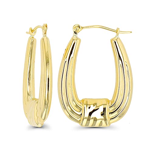 Decadence 14K Yellow Gold Square Knot Hoop Earrings #TOP14