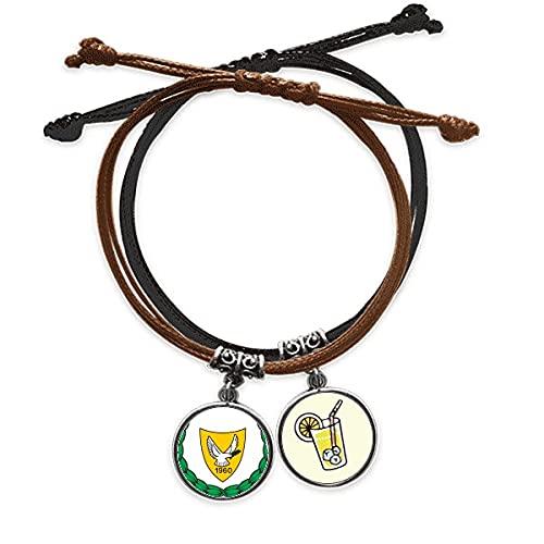 Bracelet Chypre cuir tressé chaîne corde ajustable pour homme