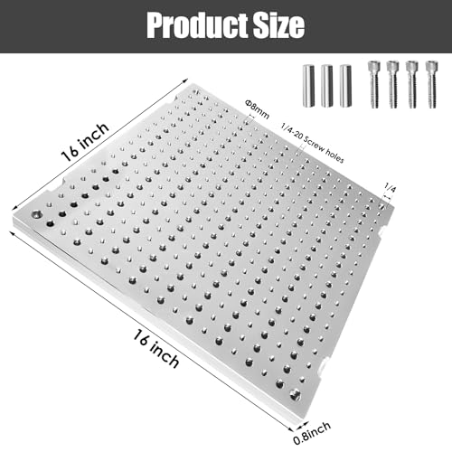 JMSMSH 16\"x16\"x0.8\" Aluminum 6061 Fixture Plate Custom CNC Machining Manufacturing
