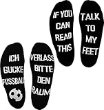 normani 2 Paar Lustige Socken Herrensocken mit verschiedenen Sprüchen - Geschenkidee Farbe Fussball/Feet