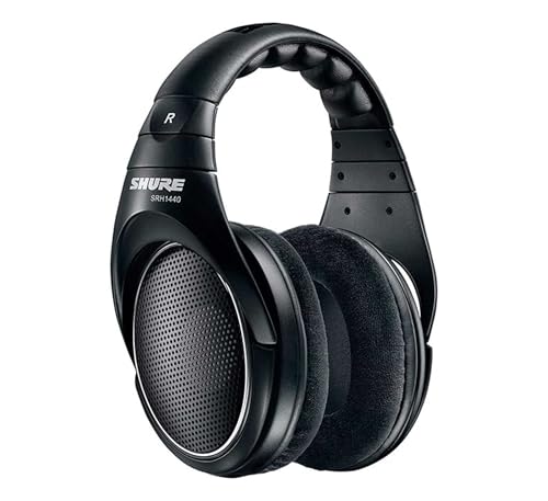 Shure SRH1440 Professional Open-Back Premium Headphones, exceptionally natural Sound with wide stereo image and Preciesly Tailored Frequency Response, Detachable Cable, Velour Ear Pads, Black